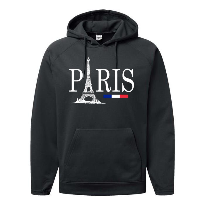 Paris Eiffel Tower Logo Performance Fleece Hoodie