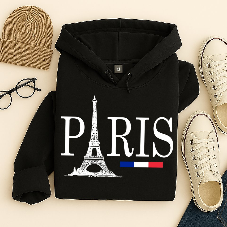 Paris Eiffel Tower Logo Hoodie
