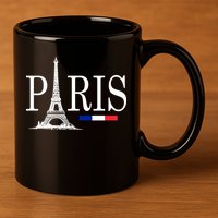 Paris Eiffel Tower Logo 11oz C Handle Ceramic Mug
