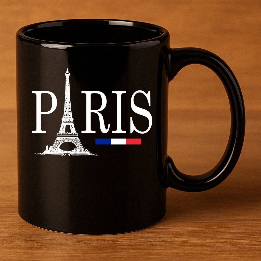 Paris Eiffel Tower Logo 11oz C Handle Ceramic Mug