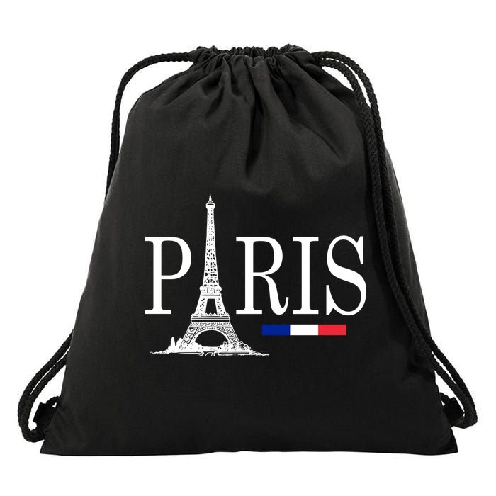 Paris Eiffel Tower Logo Drawstring Bag