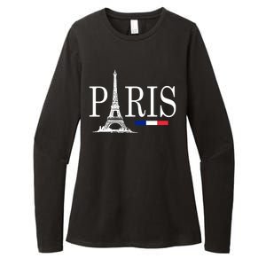 Paris Eiffel Tower Logo Womens CVC Long Sleeve Shirt