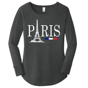 Paris Eiffel Tower Logo Women's Perfect Tri Tunic Long Sleeve Shirt