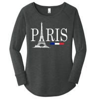 Paris Eiffel Tower Logo Women's Perfect Tri Tunic Long Sleeve Shirt