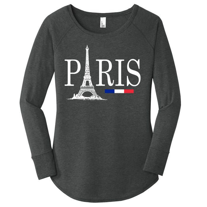 Paris Eiffel Tower Logo Women's Perfect Tri Tunic Long Sleeve Shirt