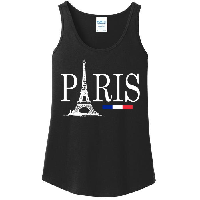 Paris Eiffel Tower Logo Ladies Essential Tank