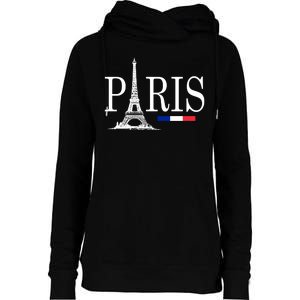 Paris Eiffel Tower Logo Womens Funnel Neck Pullover Hood