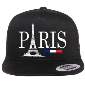 Paris Eiffel Tower Logo Flat Bill Trucker Hat