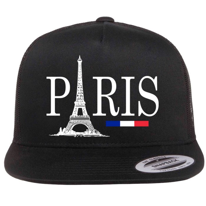 Paris Eiffel Tower Logo Flatbill Hat