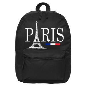 Paris Eiffel Tower Logo 16 in Basic Backpack