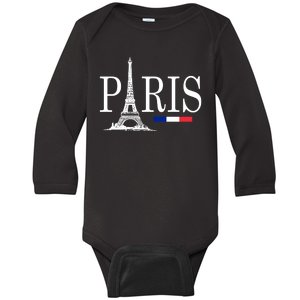 Paris Eiffel Tower Logo Baby Long Sleeve Bodysuit