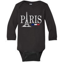 Paris Eiffel Tower Logo Baby Long Sleeve Bodysuit