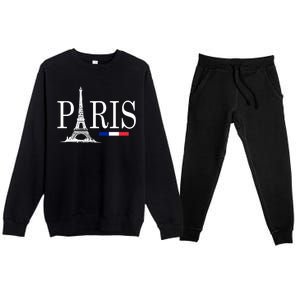 Paris Eiffel Tower Logo Premium Crewneck Sweatsuit Set