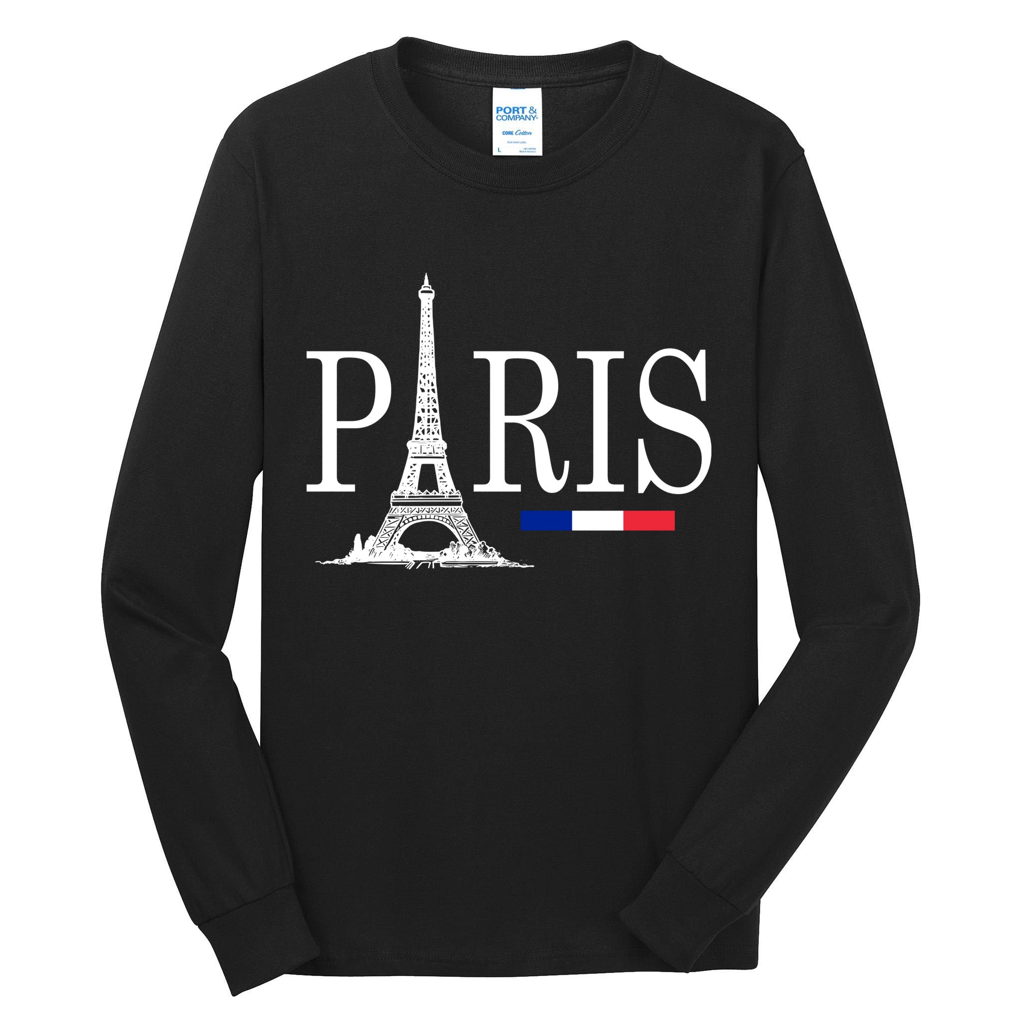 Paris Eiffel Tower Logo Tall Long Sleeve T-Shirt