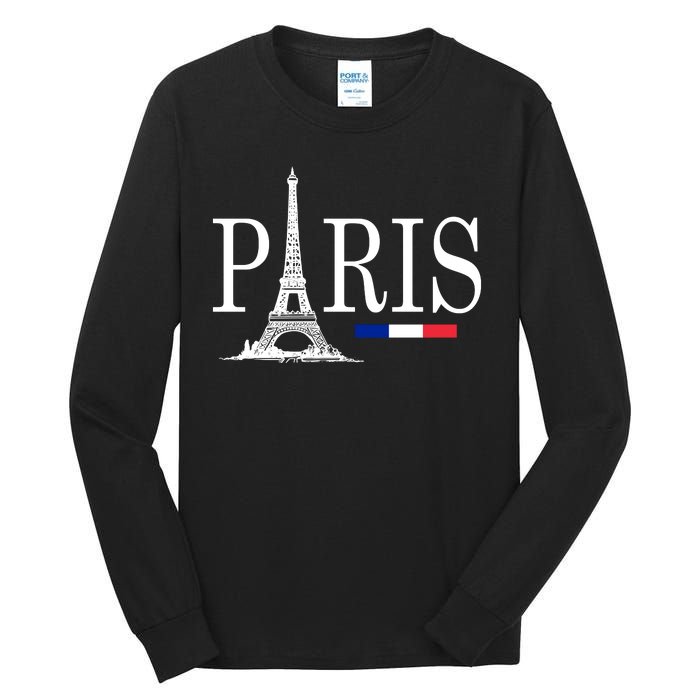 Paris Eiffel Tower Logo Tall Long Sleeve T-Shirt