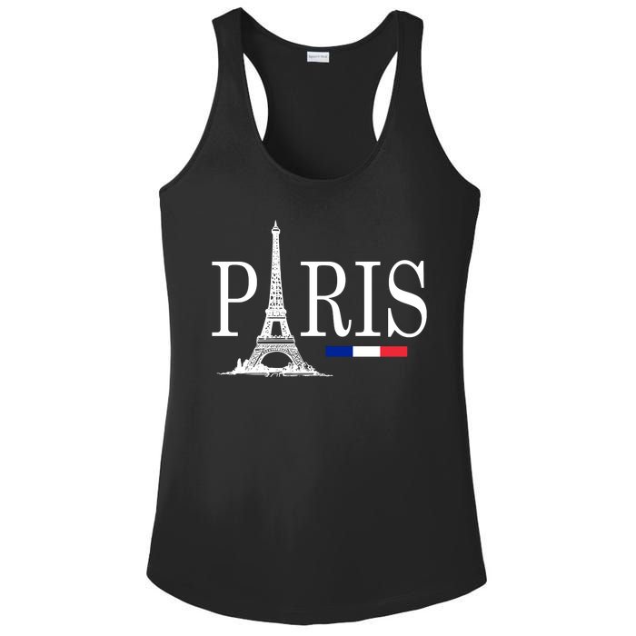 Paris Eiffel Tower Logo Ladies PosiCharge Competitor Racerback Tank