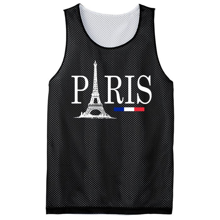 Paris Eiffel Tower Logo Mesh Reversible Basketball Jersey Tank