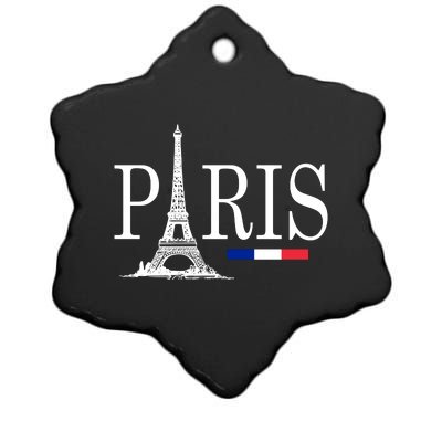 Paris Eiffel Tower Logo Ceramic Star Ornament