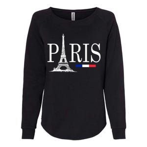 Paris Eiffel Tower Logo Womens California Wash Sweatshirt