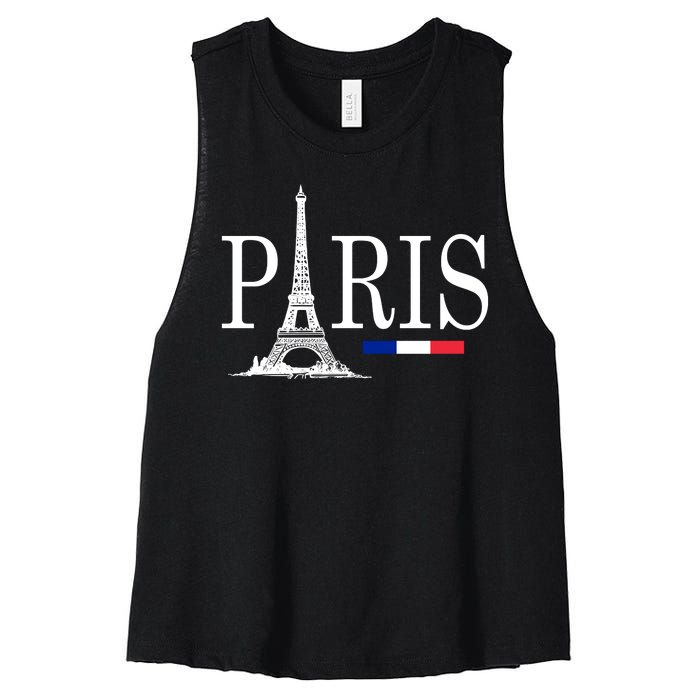 Paris Eiffel Tower Logo Women's Racerback Cropped Tank