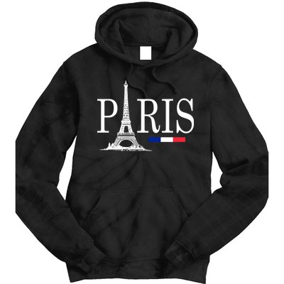 Paris Eiffel Tower Logo Tie Dye Hoodie