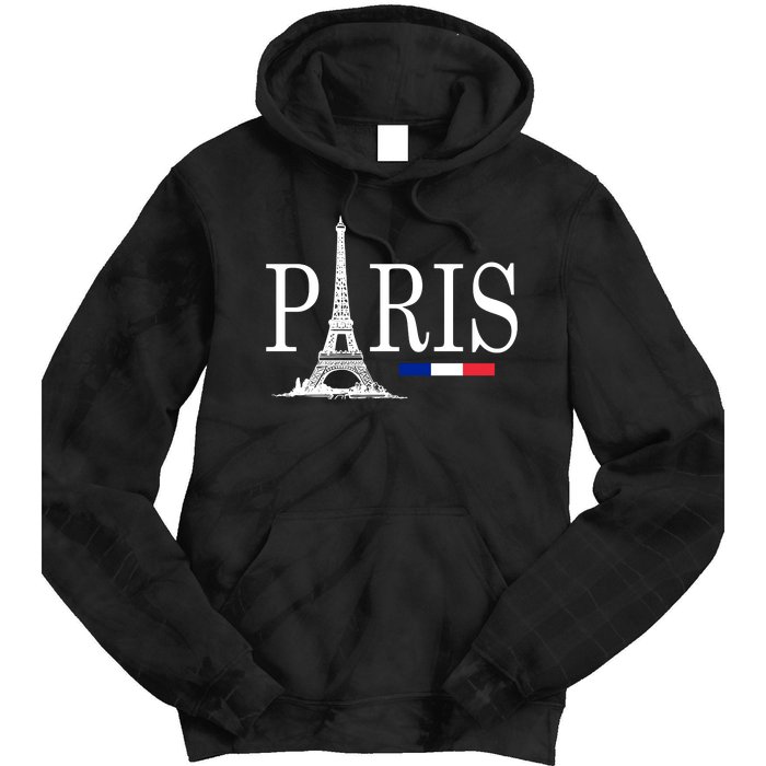 Paris Eiffel Tower Logo Tie Dye Hoodie