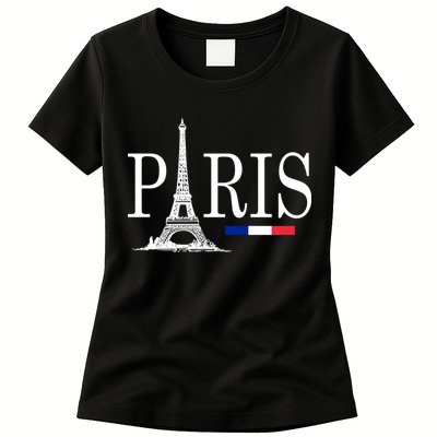 Paris Eiffel Tower Logo Womens T-Shirt