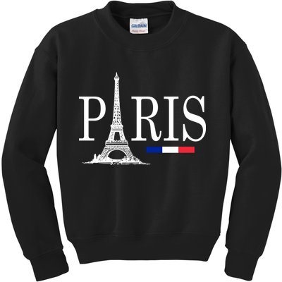 Paris Eiffel Tower Logo Kids Sweatshirt