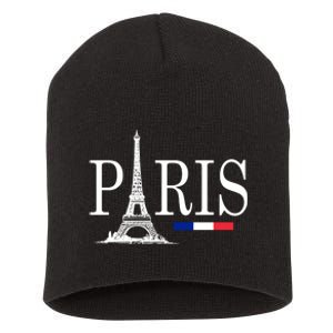 Paris Eiffel Tower Logo Short Acrylic Beanie