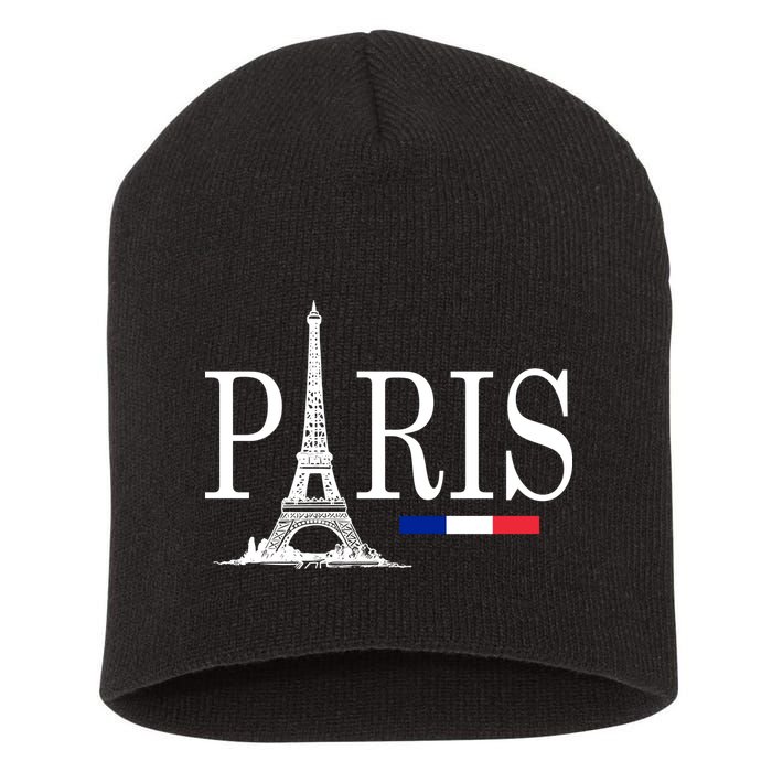 Paris Eiffel Tower Logo Short Acrylic Beanie