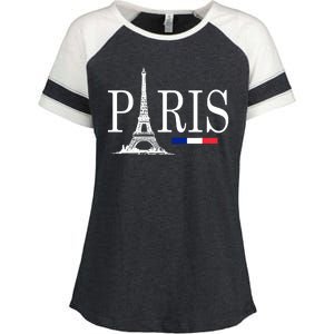 Paris Eiffel Tower Logo Enza Ladies Jersey Colorblock Tee