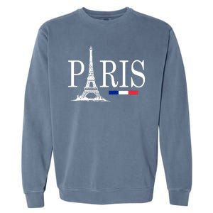 Paris Eiffel Tower Logo Garment-Dyed Sweatshirt