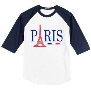 Paris Eiffel Tower Logo Baseball Sleeve Shirt