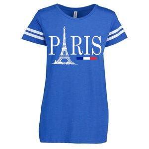 Paris Eiffel Tower Logo Enza Ladies Jersey Football T-Shirt