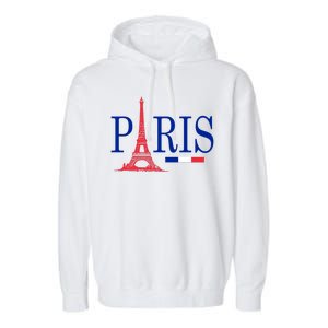 Paris Eiffel Tower Logo Garment-Dyed Fleece Hoodie