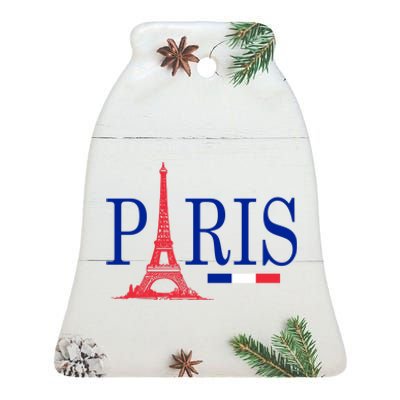 Paris Eiffel Tower Logo Ceramic Bell Ornament