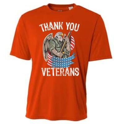 Patriotic Eagle Thank You Veterans Day Meaningful Gift Cooling Performance Crew T-Shirt