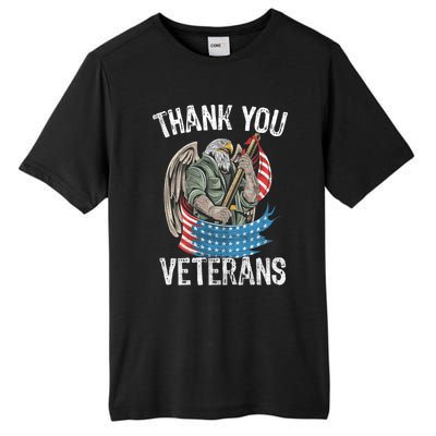 Patriotic Eagle Thank You Veterans Day Meaningful Gift Tall Fusion ChromaSoft Performance T-Shirt