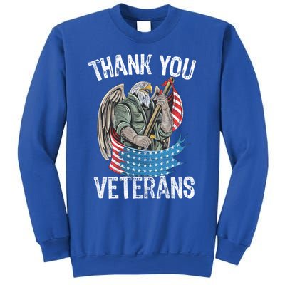 Patriotic Eagle Thank You Veterans Day Meaningful Gift Sweatshirt