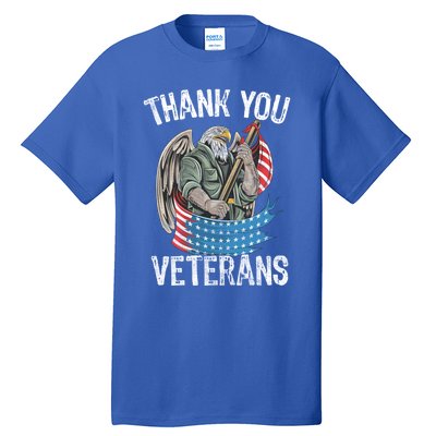 Patriotic Eagle Thank You Veterans Day Meaningful Gift Tall T-Shirt