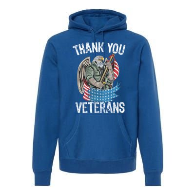 Patriotic Eagle Thank You Veterans Day Meaningful Gift Premium Hoodie