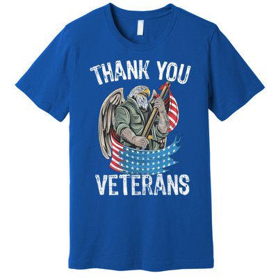 Patriotic Eagle Thank You Veterans Day Meaningful Gift Premium T-Shirt