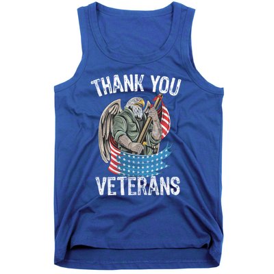 Patriotic Eagle Thank You Veterans Day Meaningful Gift Tank Top