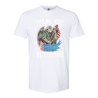 Patriotic Eagle Thank You Veterans Day Meaningful Gift Softstyle® CVC T-Shirt