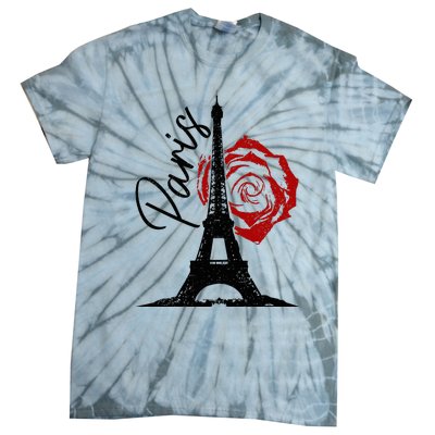 Paris Eiffel Tower France French Vintage Souvenir Tie-Dye T-Shirt