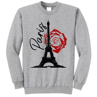 Paris Eiffel Tower France French Vintage Souvenir Tall Sweatshirt