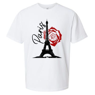 Paris Eiffel Tower France French Vintage Souvenir Sueded Cloud Jersey T-Shirt