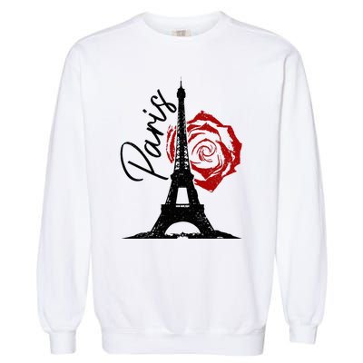 Paris Eiffel Tower France French Vintage Souvenir Garment-Dyed Sweatshirt