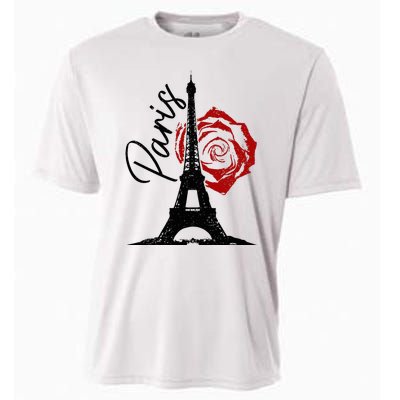 Paris Eiffel Tower France French Vintage Souvenir Cooling Performance Crew T-Shirt