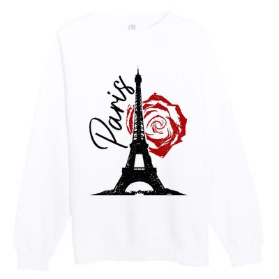 Paris Eiffel Tower France French Vintage Souvenir Premium Crewneck Sweatshirt